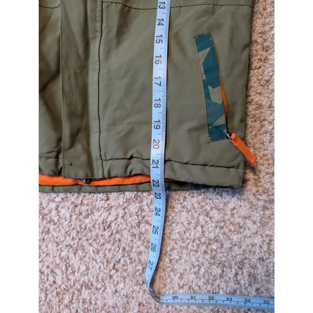 Kathmandu Boys ngx2 Waterproof Hooded Ski Jacket Green Orange Coat Size 8YRS